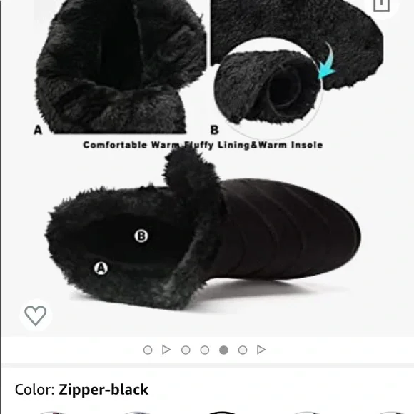 Soft sole side zipper winter booties from Amazon. Never worn. - Picture 8 of 9